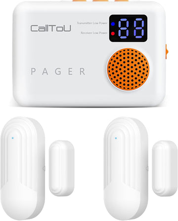 CallToU Door Sensor, Potable Door Alarms when Opened, Door Chime with 2 Chime Adjustable Vibration 500ft Operating Range, Entry Alert Chime for Business/Home/Office (2 Sensor + 1 Receiver) CallTou